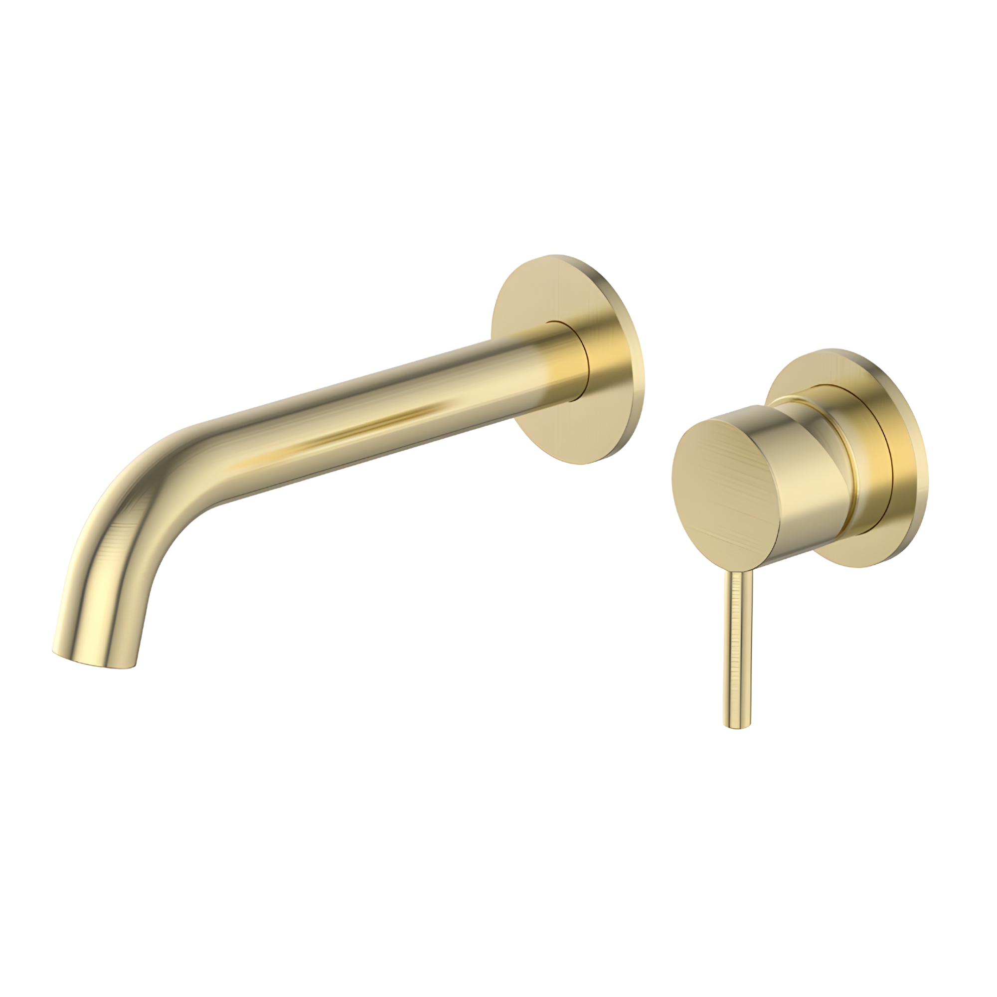 Cortenvale ALTO wall-mount bathroom tap in Brushed Gold — studio shot, solid brass, WRAS approved