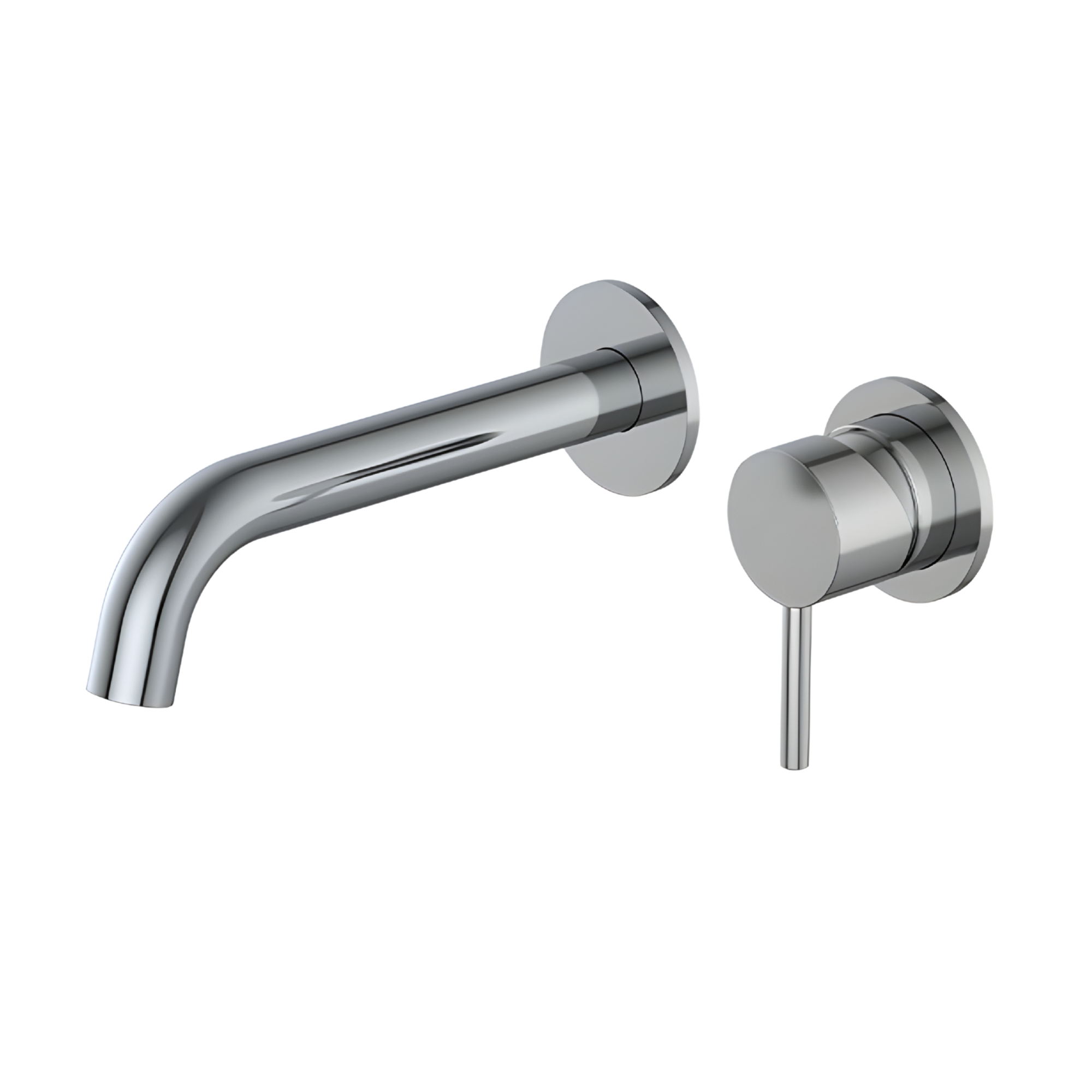Cortenvale ALTO wall-mount bathroom tap — spout detail, solid brass, WRAS approved