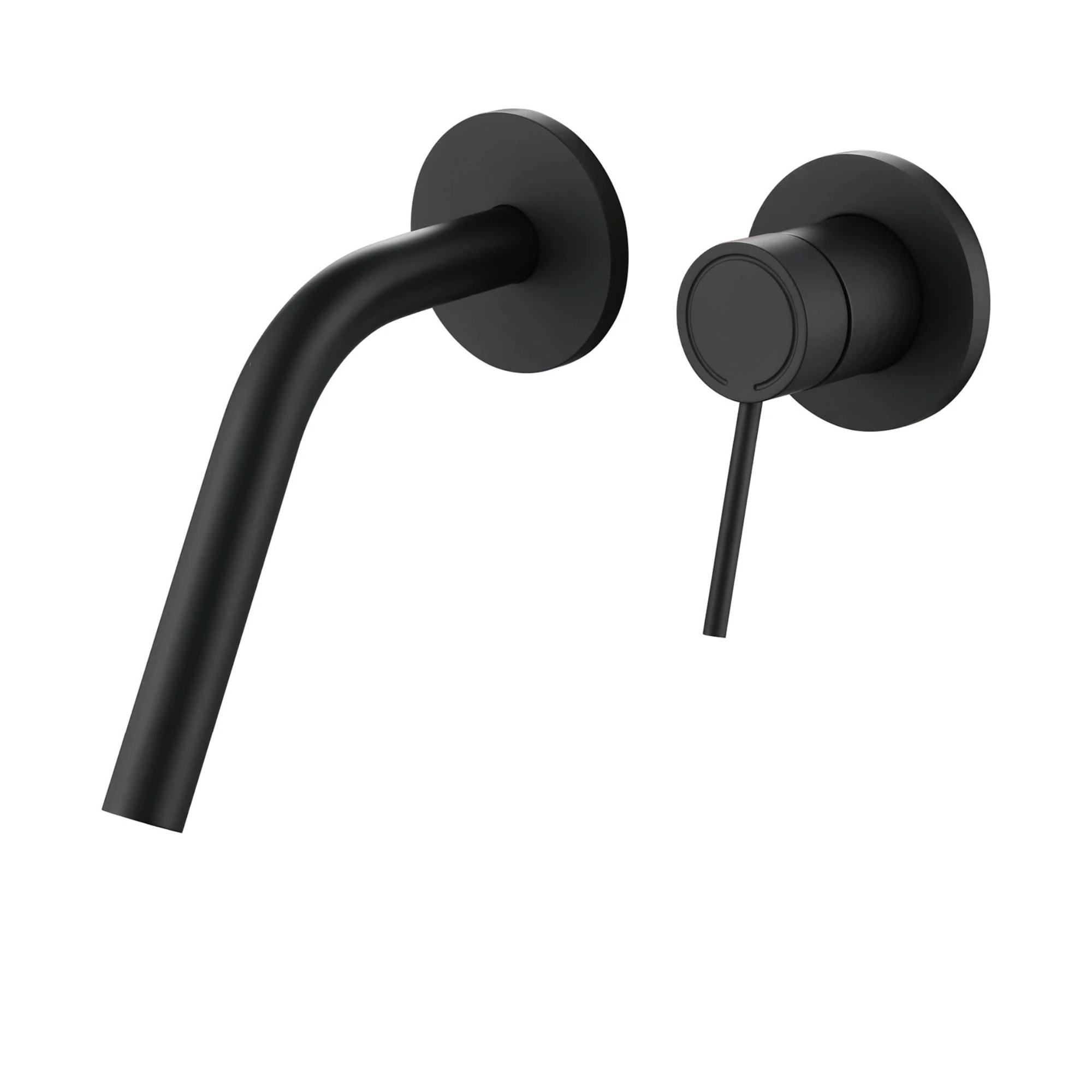 Cortenvale ARCUS wall-mount bathroom tap in Matte Black — studio shot, solid brass, WRAS approved