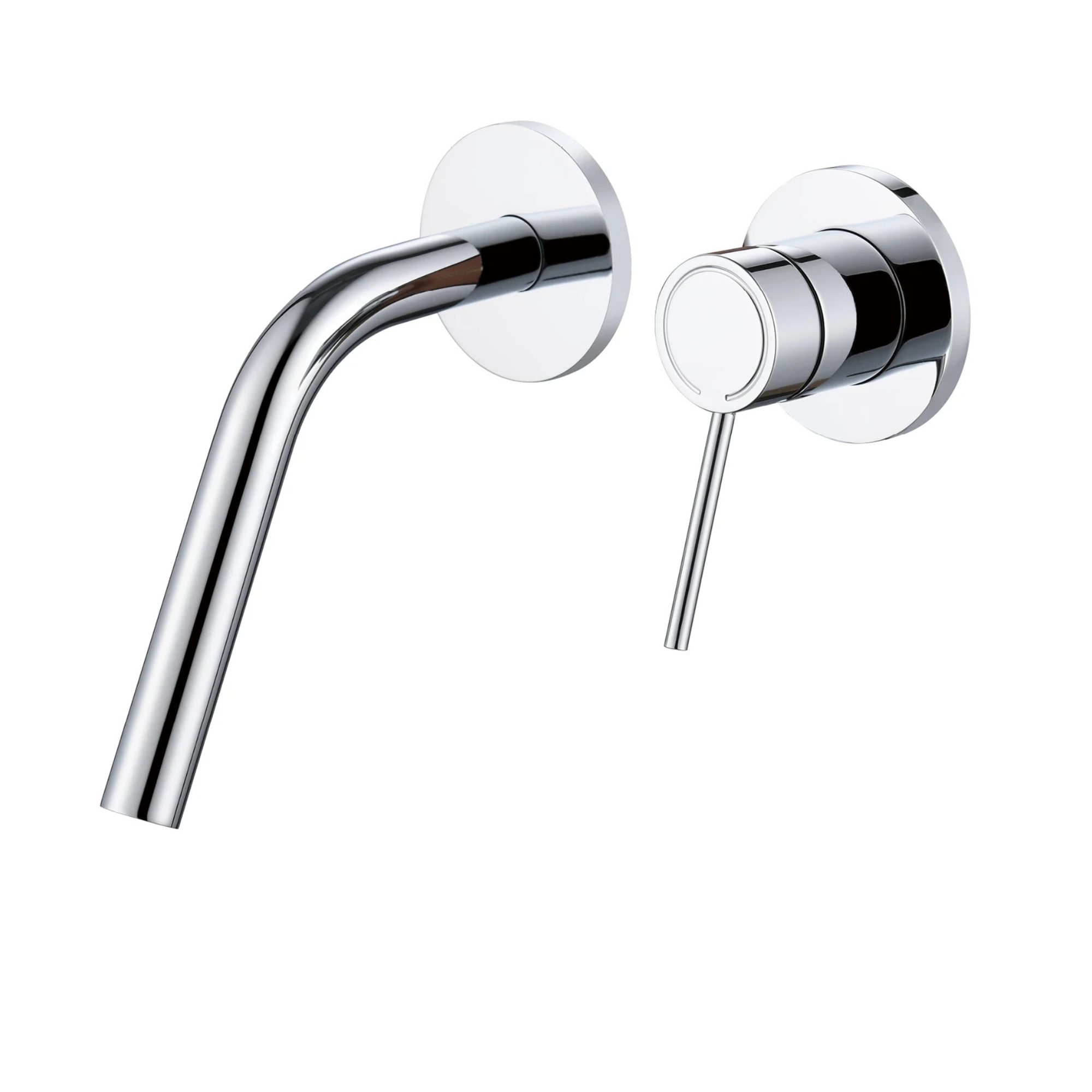 Cortenvale ARCUS wall-mount bathroom tap in Polished Chrome — studio shot, solid brass, WRAS approved