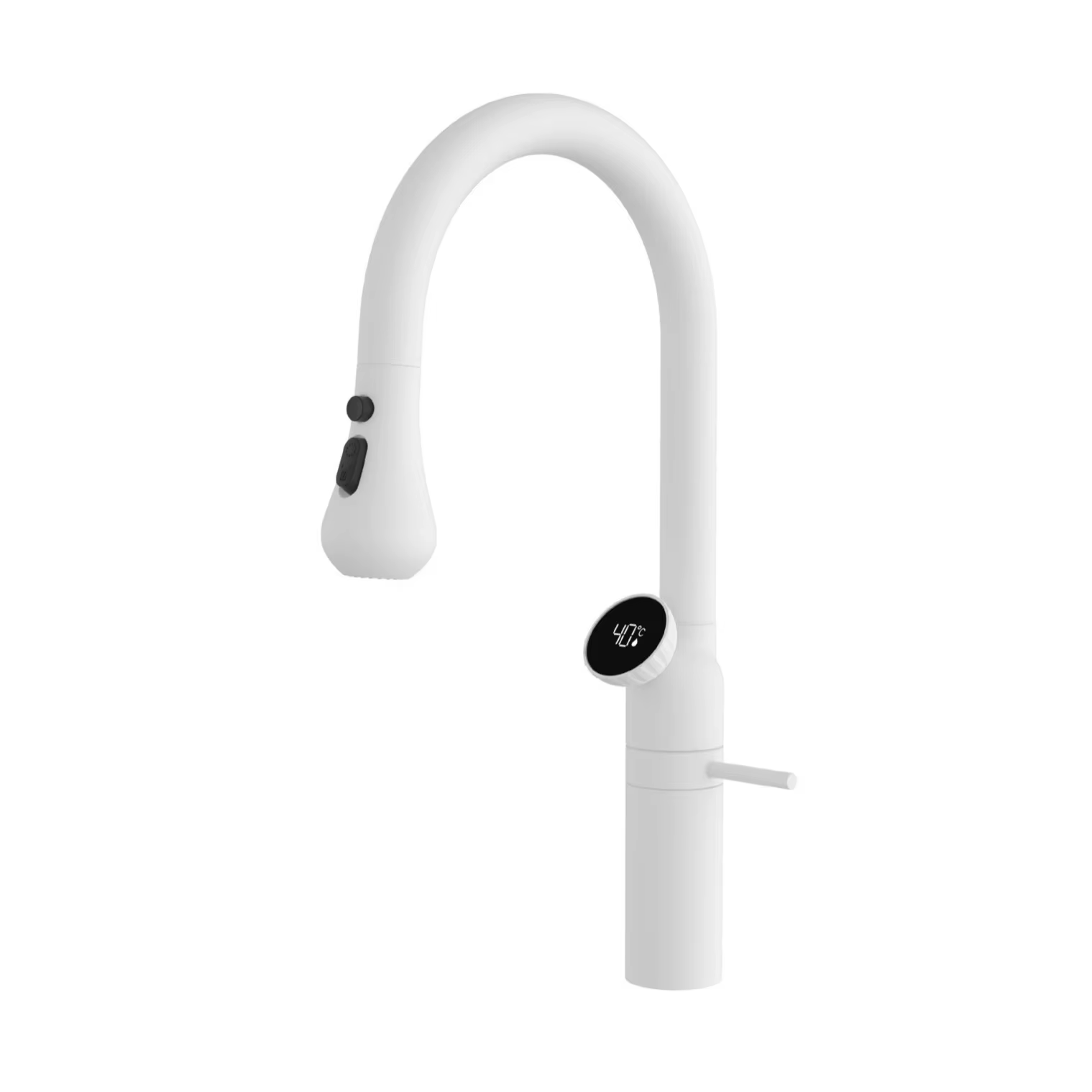 Cortenvale AURIX pull-down kitchen tap in White — studio shot, solid brass, WRAS approved