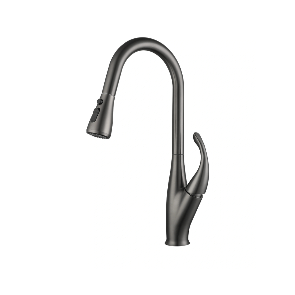 Cortenvale DORIX ausziehbare Küchenarmatur in Graphite Grey – Studioaufnahme, Massivmessing, WRAS-zertifiziert