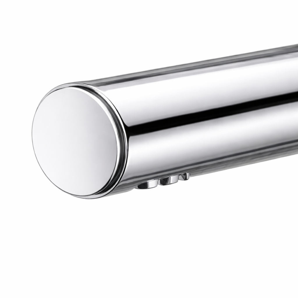Cortenvale KNOTA bathroom basin tap in Polished Chrome — studio shot, solid brass, WRAS approved