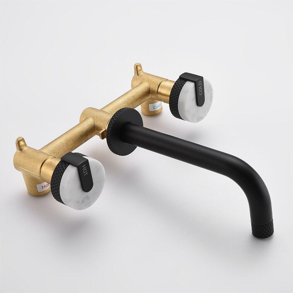 Cortenvale ORBIT wall-mount bathroom tap — included components and fixings, solid brass, WRAS approved