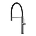 Cortenvale PRISMA flexible kitchen tap in Graphite Grey with orange hose — solid brass, WRAS approved