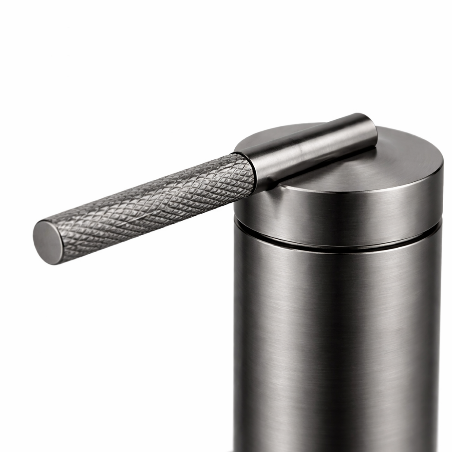 Cortenvale QUARO bathroom basin tap — textured handle detail, solid brass, WRAS approved