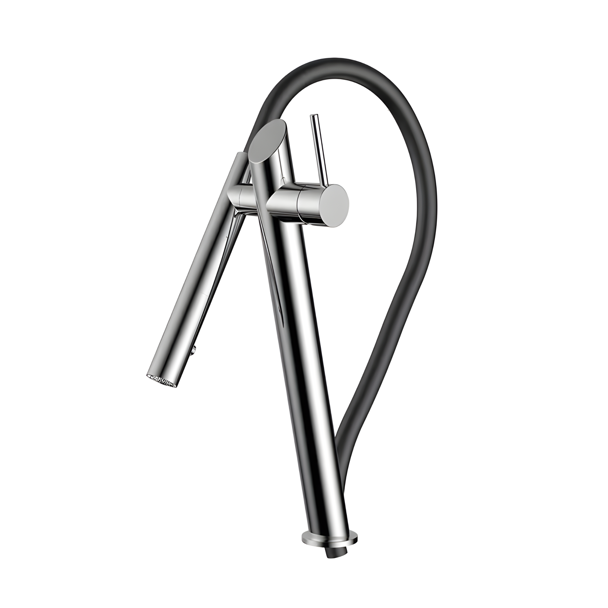 Cortenvale RIVARO flexible kitchen tap in Graphite Grey with black hose — solid brass, WRAS approved