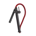 Cortenvale RIVARO flexible kitchen tap in Matte Black with red hose — solid brass, WRAS approved