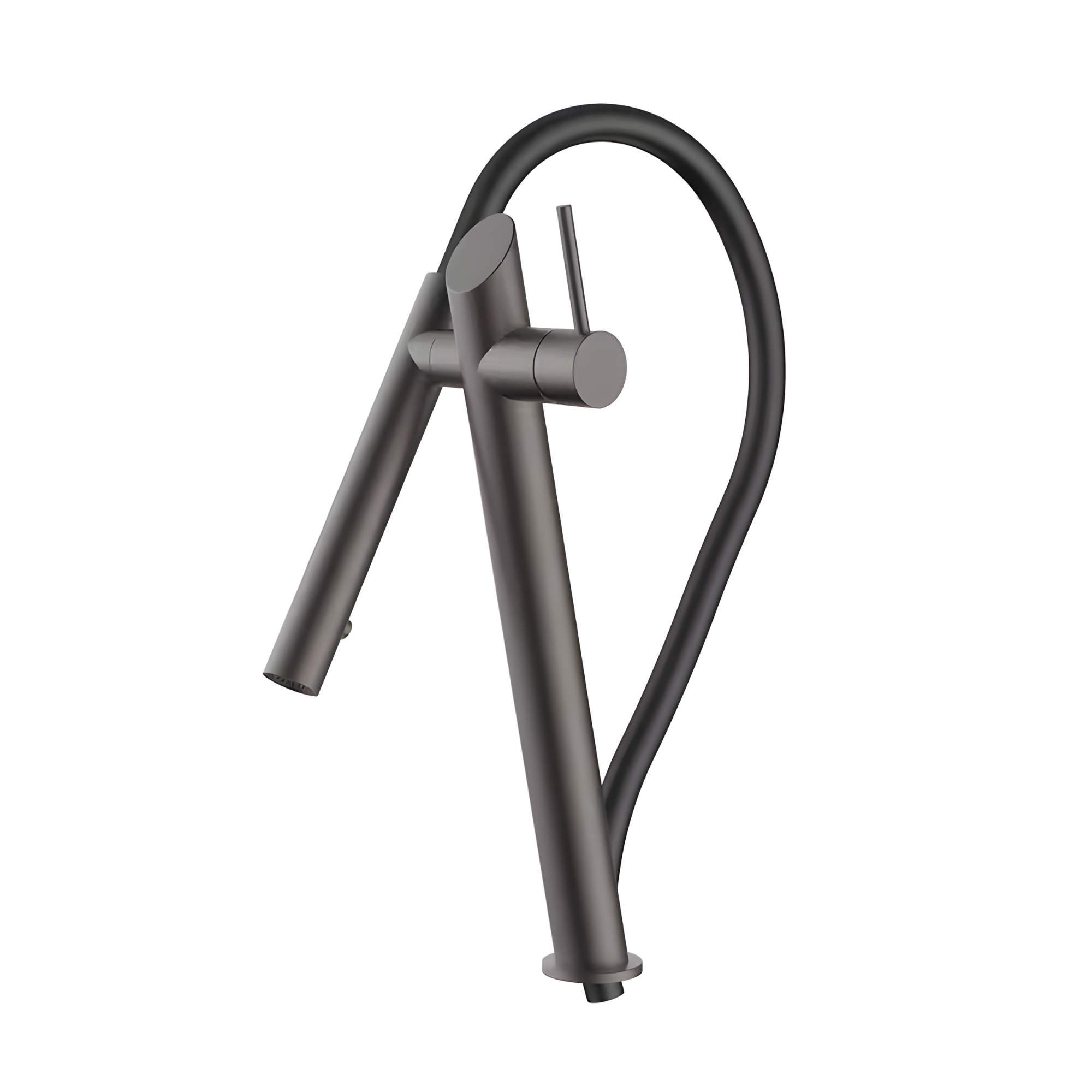 Cortenvale RIVARO flexible kitchen tap in Polished Chrome with black hose — solid brass, WRAS approved